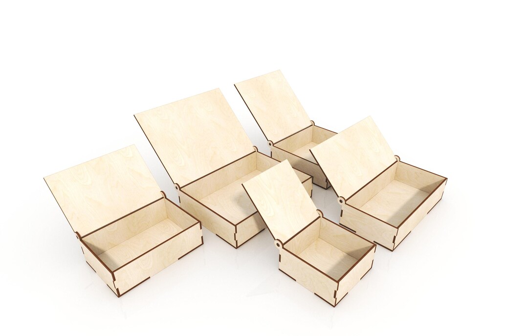 Boxes With Hinged Lid, 5 Different Sizes, for Wood 1/8 "or 3 Mm - Svg ...