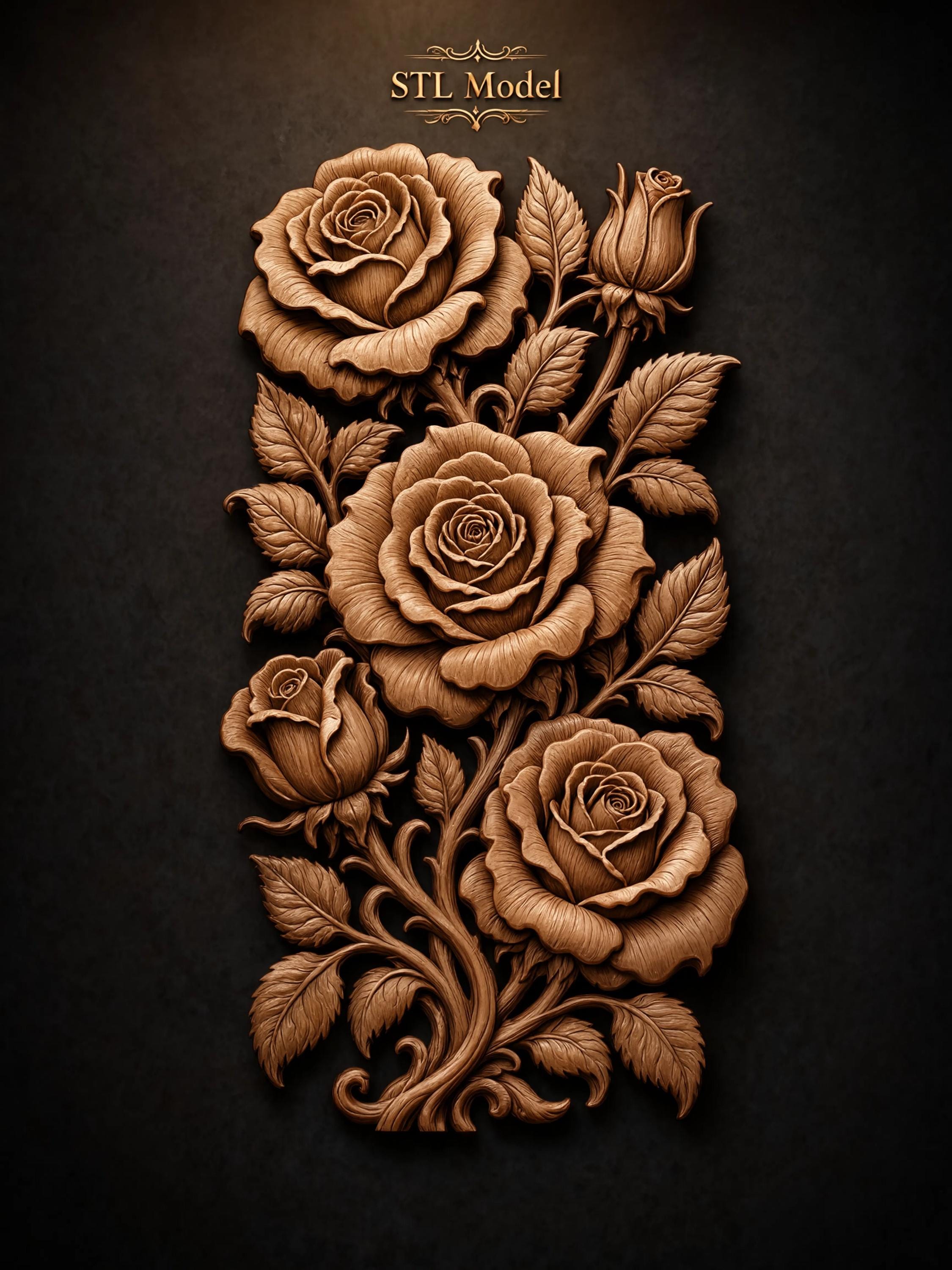 Rose wood carving - Etsy 日本