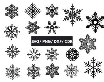 Schneeflocke-Svg-Bundle, Schneeflocken für digitalen Download, Winter-Svg, Schneeflocke-Datei, Glowforge-Svg, Schnitt für Cricut, Silhouette Dxf