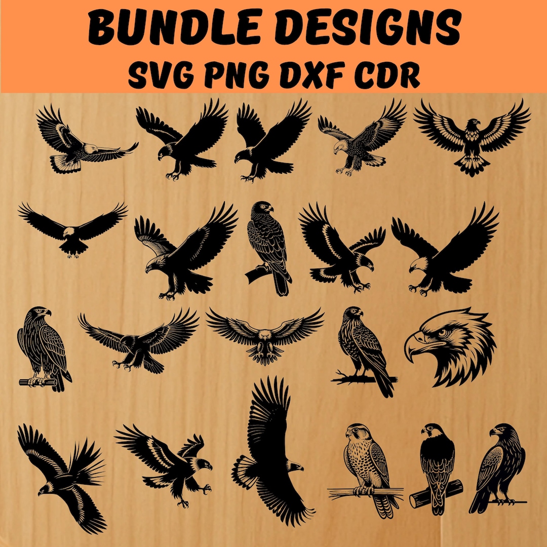 Bald Eagle SVG Bundle | American Eagle Silhouettes and Clipart ...