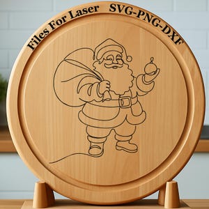 Santa Line Art - Laser Engraving Files SVG DXF PNG | Digital Download for Glowforge, Cnc Router, Silhouette and Engraving Machines.