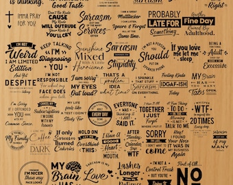Paquete de 50 frases sarcásticas divertidas en formato SVG: más de 300 diseños (descarga digital), archivos de corte para Cricut, vector de libélula, SVG de insectos para grabado láser.
