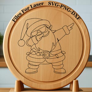Santa Line Art - Laser Engraving Files SVG DXF PNG | Digital Download for Glowforge, Cnc Router, Silhouette and Engraving Machines.