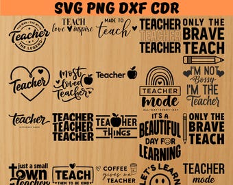 Teacher Svg Bundle, Back to School Svg, Teacher Quote Svg, Teacher Bundle Svg, School Svg, Teacher Life Svg - Printable, Cricut & Silhouette