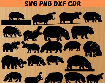 Hippo SVG Bundle,Hippopotamus svg, Hippo dxf, Hippo png, Hippo CDR, Hippo vector, Hippo cut files, Safari animal svg, Hippopotamus dxf