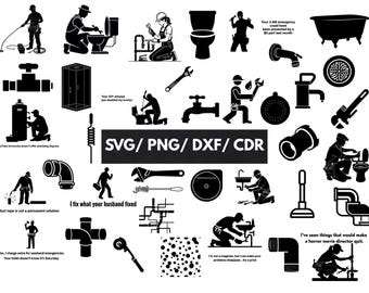 Plumber SVG Bundle | Funny Sarcastic Plumbing Quotes, Pipe Fitter Tradesman Gift, Toilet Home Repair Cricut DXF