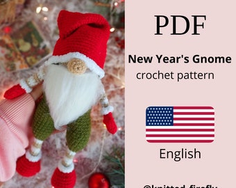 Christmas Gnome Crochet Pattern, Scandinavian Amigurumi Doll (PDF Pattern)