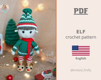 Christmas Elf Crochet Pattern, Handmade Amigurumi Doll (English)