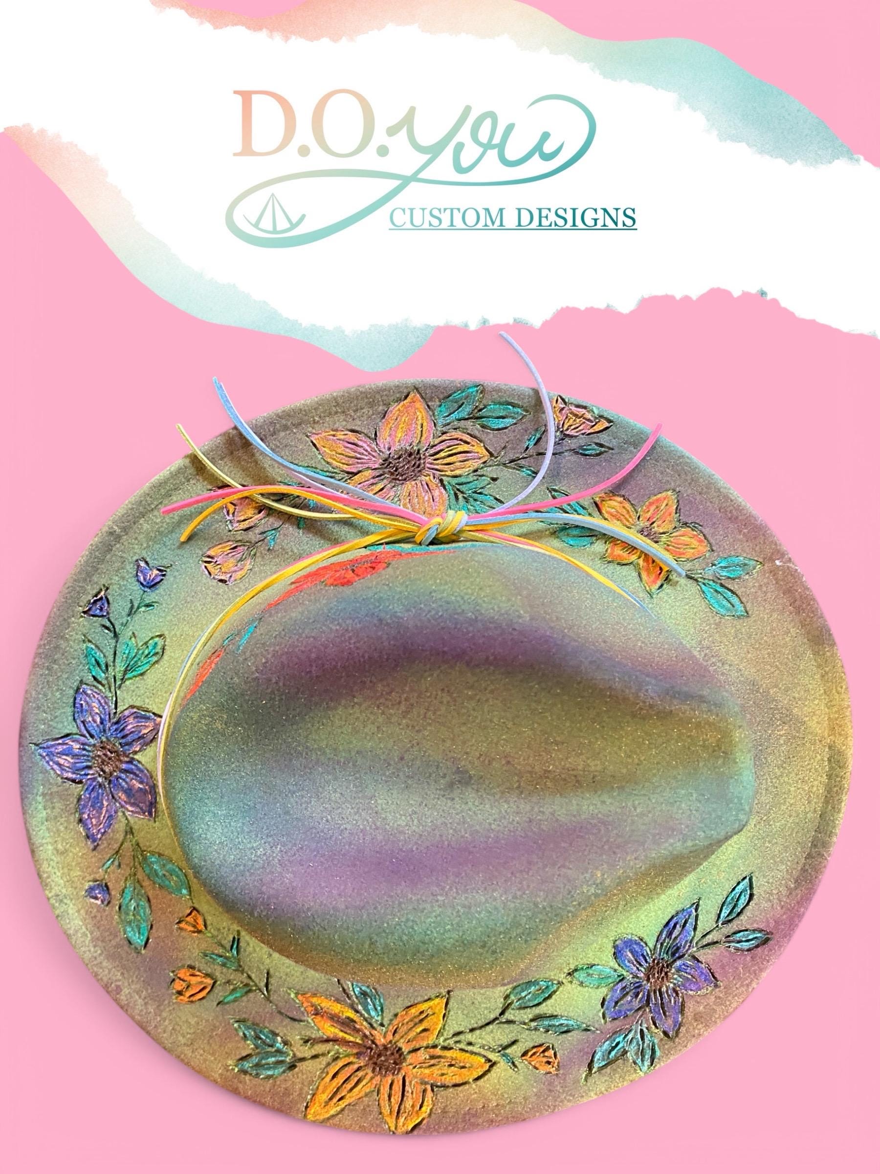 Humming Bird Fedora Free Hand Burning and Hand Painted - Etsy display picture 1