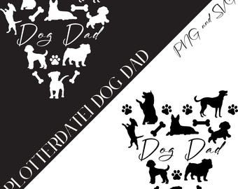 Dog SVG PNG plotter file · Dog silhouette · Dogdad gift plotter · Dog T-shirt · Dog sayings file · Dog dad · Heart SVG