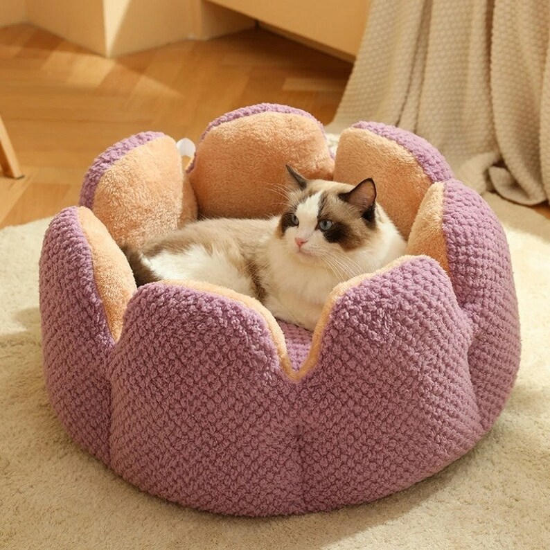 Sunflower Inspired Cat Bed Cute Cat Bed Soft Cat Bed Warm Etsy Hong Kong