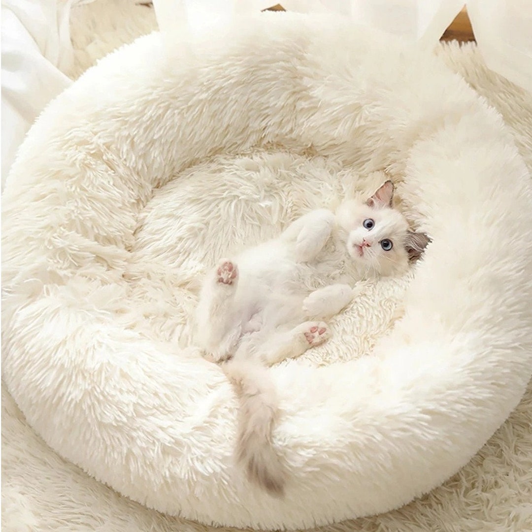 Pillow Cat Bed warm Cat Bed fluffy Cat Bed Kitten Bed Cozy Etsy