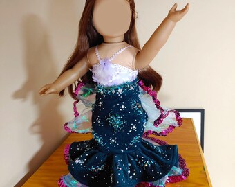 Mermaid Waves Costume for 18 Inch Dolls