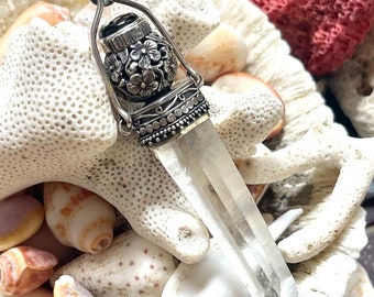 Onyx & Crystal Quartz Pendant