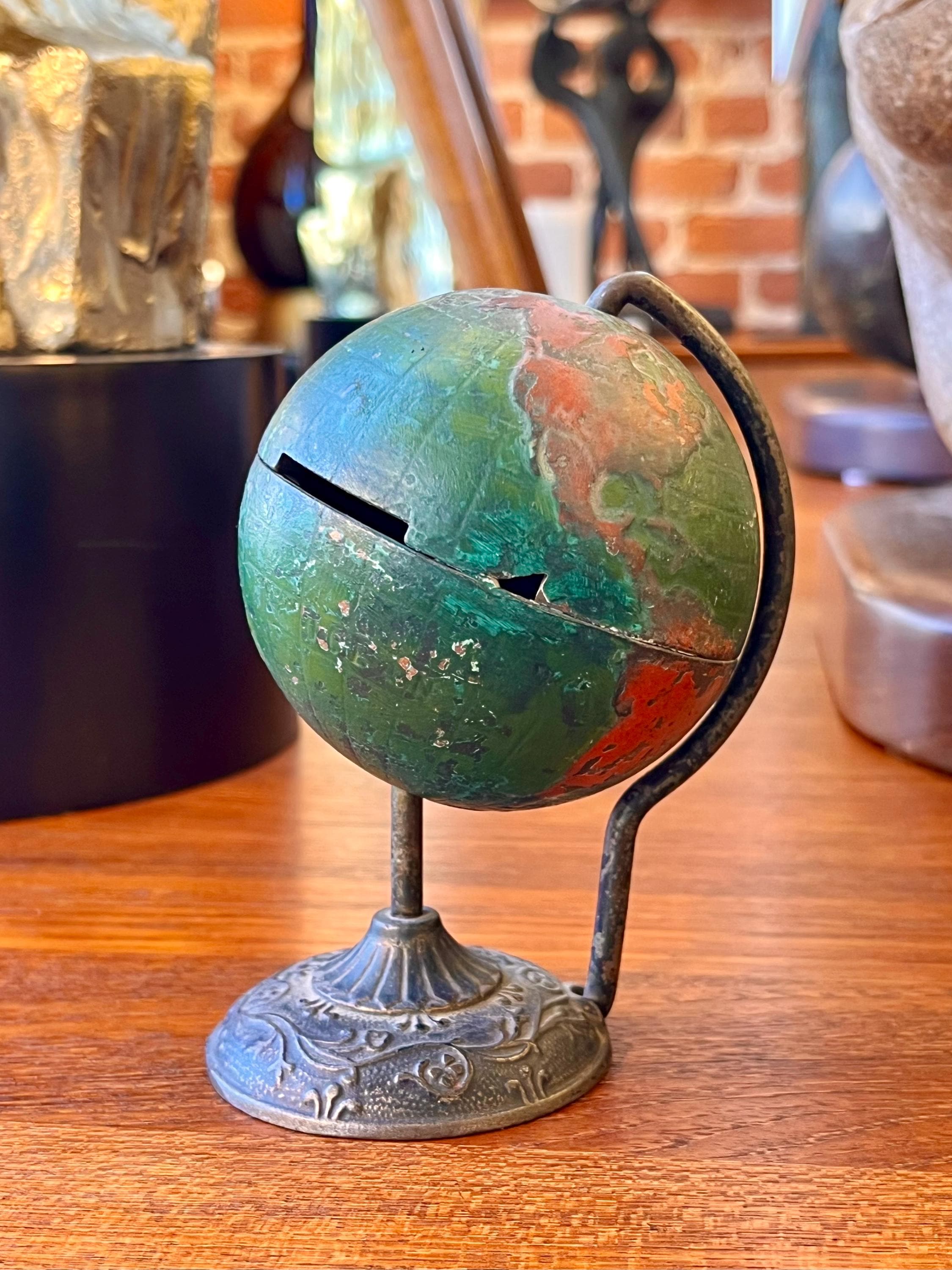 Vintage l bank メタルバンク Vintage Metal Earth Bank - Etsy