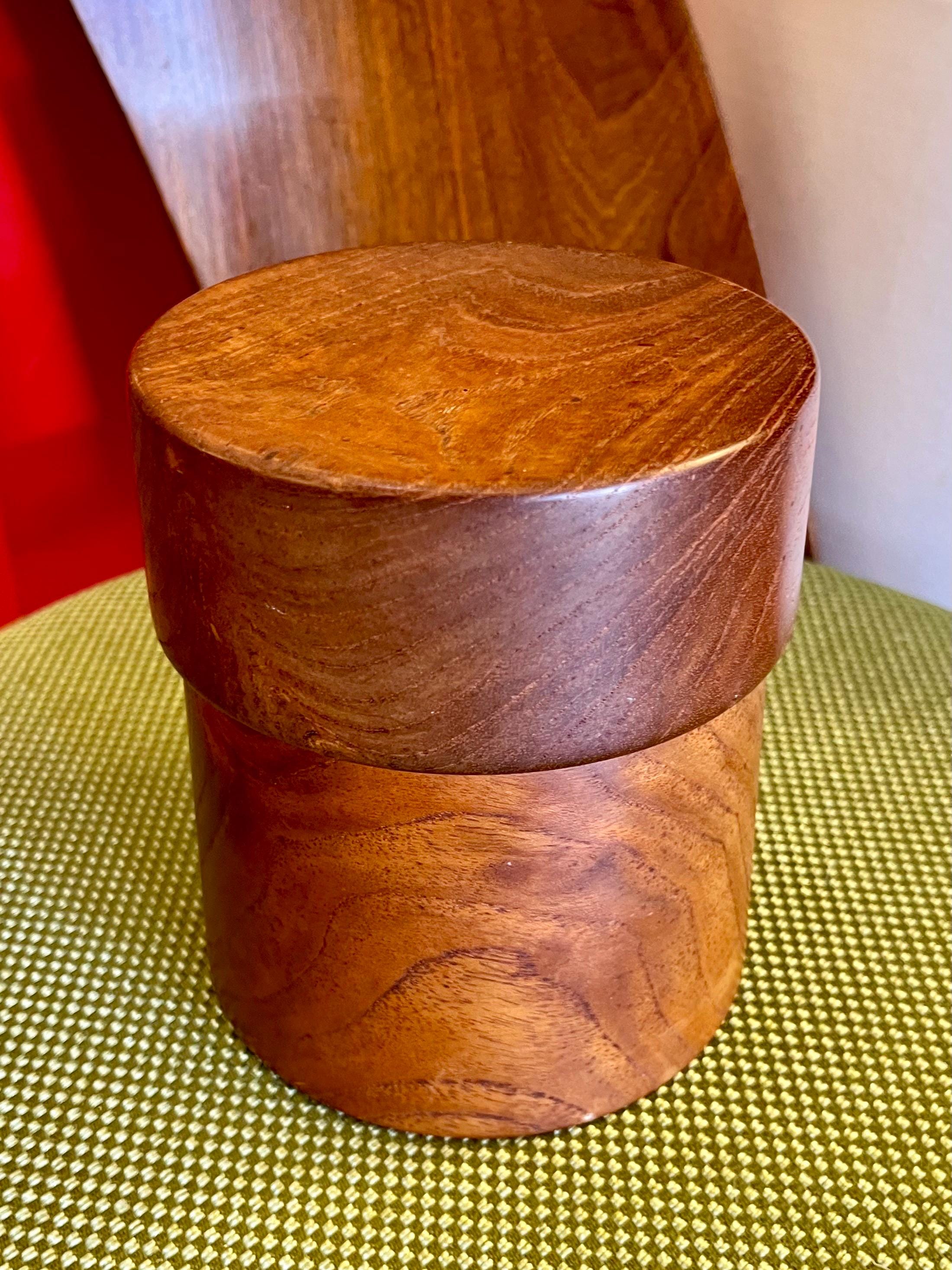 1960s ヴィンテージ　スウェーデン製　チーク材 スウェーデン製 チーク蓋付きポット 1960–70年代｜北欧ヴィンテージ