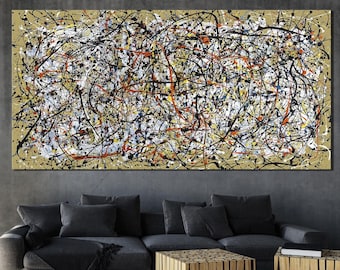 Jackson Pollock Canvas Print Abstract Wall Art Modern Home and Wall Decor Extra Large Wall Art