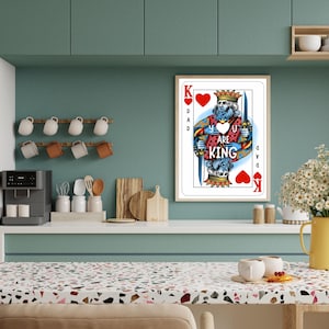Stampa artistica da parete "Sei un re" - Regalo per la festa del papà, poster con la scritta "Re", download digitale, regalo da figlia, figlio, partner