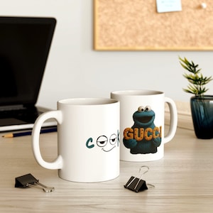 Cookie Monster Ceramic Mug - Cute Cookie Lover Gift, Fun Kitchen Decor, Birthday Present, Tea or Coffee Cup, Cartoon Mug