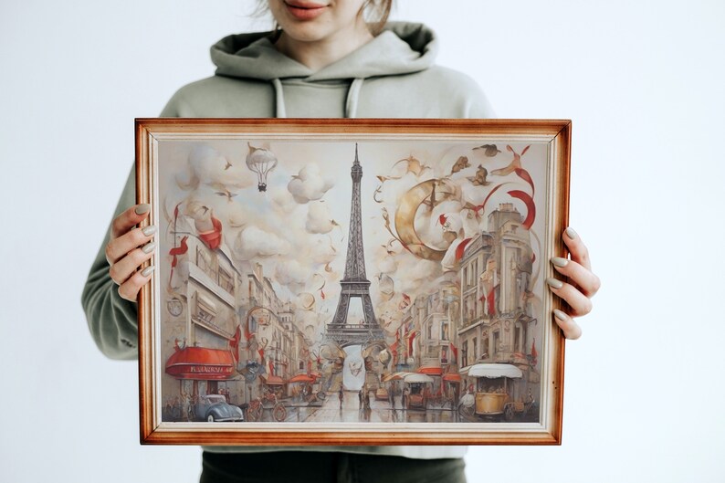 7 Modern Eiffel Tower Digital Art Print Collection, Londra Wall Art