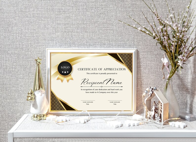 Editable Appreciation Certificate Template, Customizable Award ...