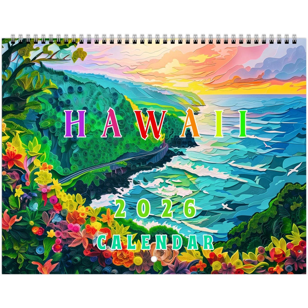 Hawaii Wall Calendar 2026 – Stunning Tropical Landscapes, Waterfalls ...