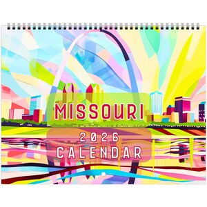 Missouri 2026 Calendar, Mighty Rivers, Hidden Caves, Midwest Cities (11x8.5”)