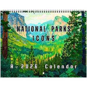 National Parks 2026 Calendar, Iconic Landscapes, Epic Views  (11x8.5”)