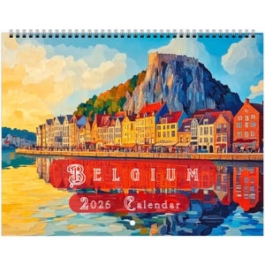 Belgium 2026 Calendar, Rolling Hills, Canalside Views (11x8.5”)