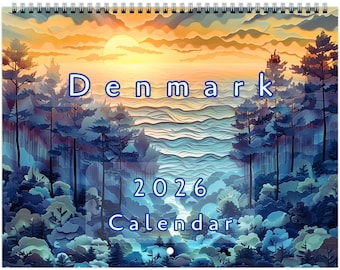 Denmark 2026 Wall Calendar – Beech Forests, Nordic Calm  (11x8.5”)