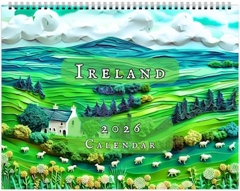 Ireland 2026 Wall Calendar – Coastal Cliffs & Ancient Ruins  (11x8.5”)