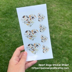 I Heart Dogs 4x7インチ ステッカーシート プランナー、バレットジャーナル、整理整頓用 | 犬、子犬、ライフスタイル、パーティー、お祝い、楽しみ