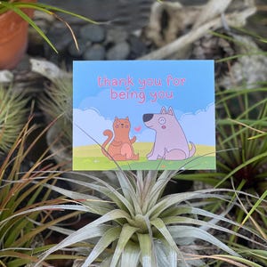 Merci d'être vous | Carte de remerciement d'amitié chat et chien | Anniversaires, jours fériés, toutes les occasions | Chien Maman Chien Papa BFF Meilleur ami Famille
