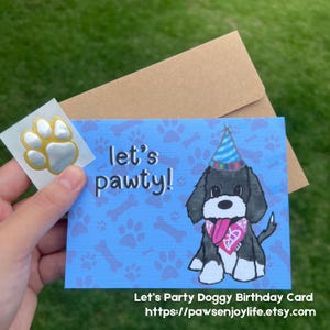 Carte d'anniversaire Happy Bark Day de Pawty | Carte de voeux mignonne drôle | Enfants Enfants Amoureux des animaux, chien, maman, chien, papa | Illustré