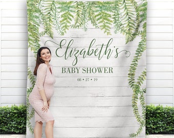 Greenery Baby Shower Backdrop, Green Leaves, Maternity backdrop, Botanical leaf, Birthday Party Backdrop, Photo Back drop,Baby Shower Banner