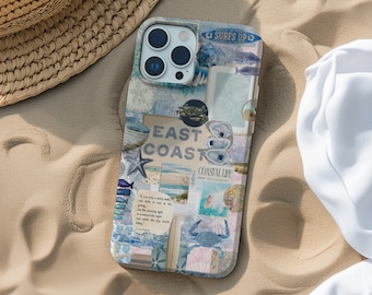 Ocean Inspired Summer Phone Case East Coast Beach Aesthetic iPhone 15 14 13 12 11 Pro Max 8 Plus X, Samsung Galaxy S23 S22 S20 Ultra