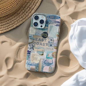 Coque de portable estival inspirée de l'océan, plage esthétique de la côte est pour iPhone 15 14 13 12 11 Pro Max 8 Plus X, Samsung Galaxy S23 S22 S20 Ultra