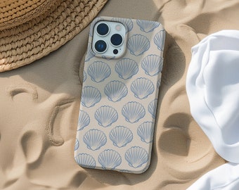 Vintage Coastal Seashell Phone Case Shell Pattern Phone Case Beach iPhone 15 14 13 12 11 Pro Max 8 Plus X, Samsung Galaxy S23 S22 S20 Ultra