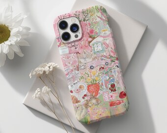Preppy påskkollage-telefonskal, alla iPhone- och Samsung-modeller