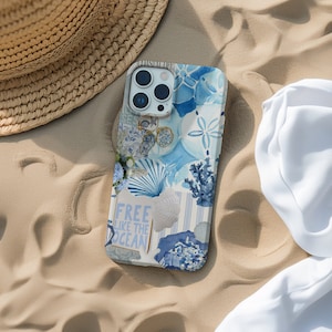 Summer Coastal Collage Phone Case, Beach and Ocean Coquette Inspired iPhone 15 14 13 12 11 Pro Max 8 Plus X, Samsung Galaxy S24 S22 S20