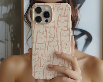 Cute Cat Phone Case, Cat Love, Kawaii aesthetic, iPhone 15 14 13 12 11 Pro Max 8 Plus X, Samsung Galaxy S24 S23 S22 Ultra