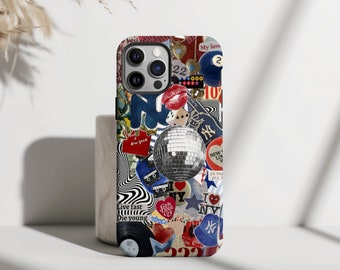 Telefonskal med vintage-motiv, Y2k, retrokollage, estetiskt, iPhone 15, 14, 13, 12, 11 Pro Max, 8 Plus X, Samsung Galaxy S24, S23, S22 Ultra