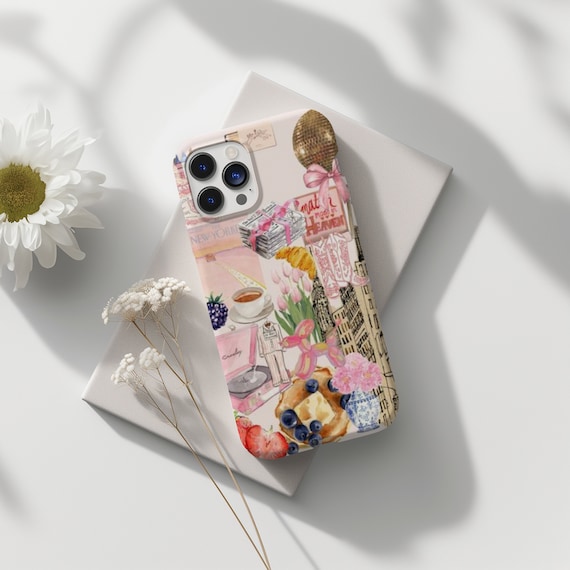 Pink Coquette Collage Phone Case Girly Aesthetic iPhone 15 14 13 12 11 Pro Max 8 Plus X, Samsung Galaxy S24 S3 S22 S21 S20 Ultra