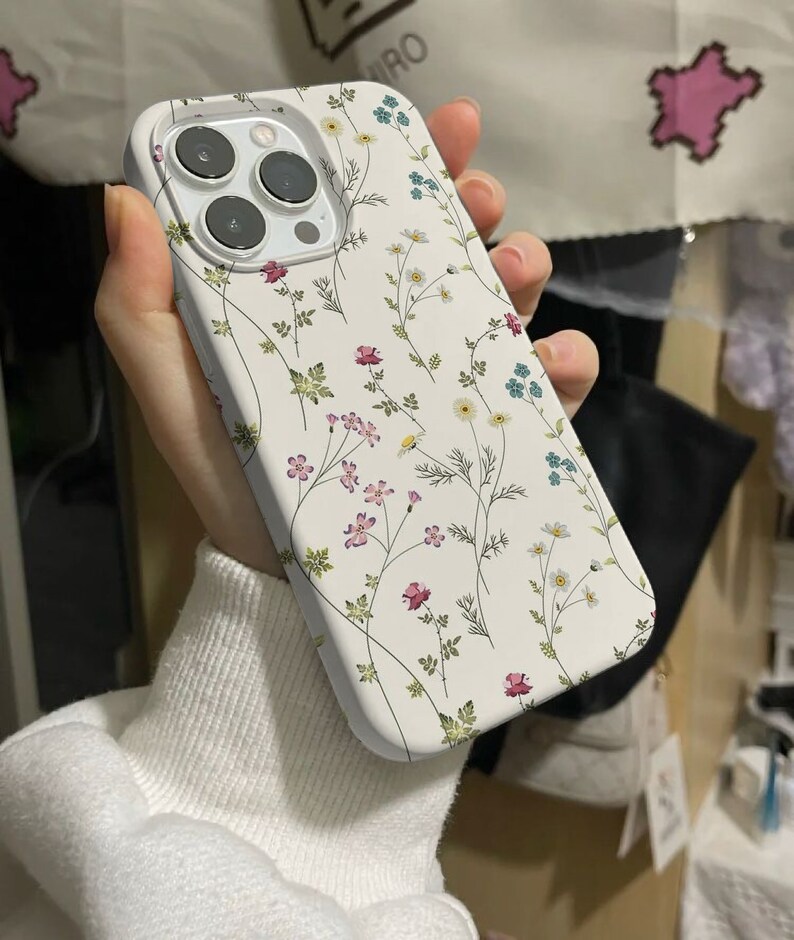 春の花の電話ケース かわいいディッツィーフローラルカバー コケット 美的 iPhone 15 14 13 12 11 Pro Max 8 Plus X、Samsung Galaxy S24 S23 S22 Ultra 画像 6
