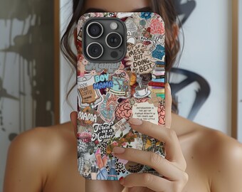 Mobilskal med collagemotiv för mamma och kaffe – alla iPhone- och Samsung-modeller