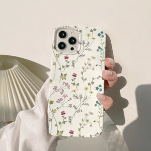春の花の電話ケース かわいいディッツィーフローラルカバー コケット 美的 iPhone 15 14 13 12 11 Pro Max 8 Plus X、Samsung Galaxy S24 S23 S22 Ultra 画像 3