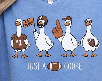 Funny Football Goose Shirt, Game Day Tee for Sports Fans, Cute Animal Lover Gift, Fall Tailgate Outfit, Cozy Comfort Colors T-Shirt 2025