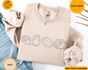 Hedgehog Sweatshirt, Minimalist Animal Sweater, Cute Hedgehog Shirt, Funny Animal Sweater, Gifts for Her, Gifts for Him, Animal Lover Shirt