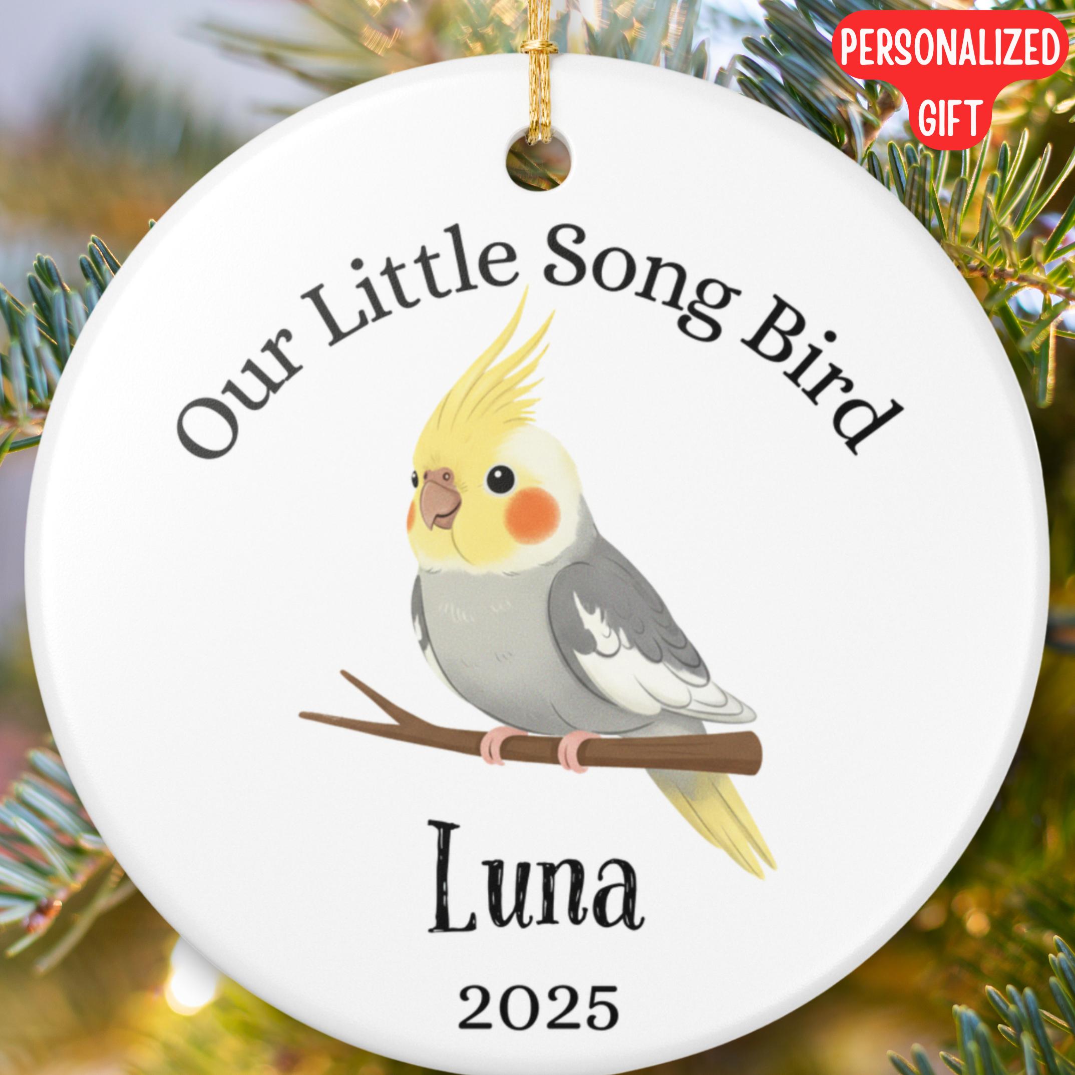 パーソナライズされたオカメインコのクリスマスオーナメント2025