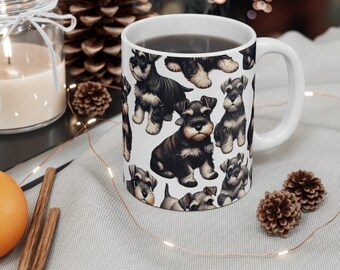 Miniature Schnauzer Mug,Dog Pattern mug,Cute Schnauzer Mug, Schnauzer Gift, Cute Dog Lover Mug, Schnauzer Lover&#39;s Gift Mug, Ceramic Mug 11oz